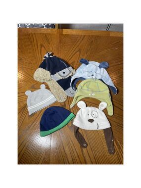 Baby boy hats bundle of 6 infant hats